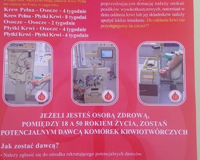 Uczniowie z CKZ  honorowymi dawcami krwi.